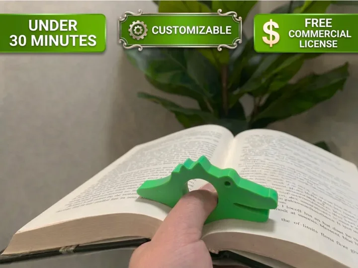 Marcador de página jacaré — referência do criador