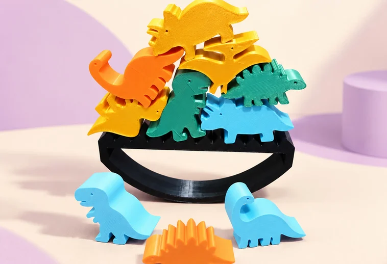 Dinos equilíbrio impressos em 3D pela MV Encantos
