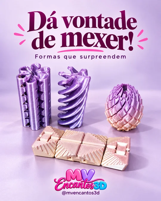 Fidgets que dá vontade de mexer — peça real da MV Encantos 3D